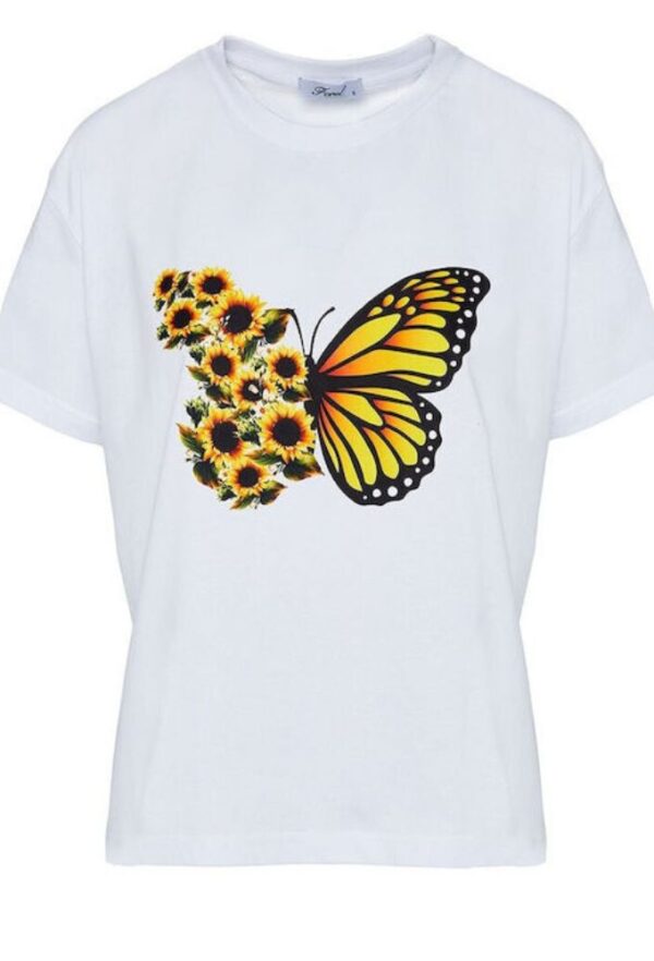Forel Γυναικείο T-shirt Λευκό με Στάμπα