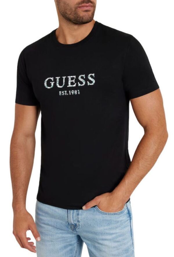Guess Ανδρικό T-shirt Κοντομάνικο Mαύρη - Image 3