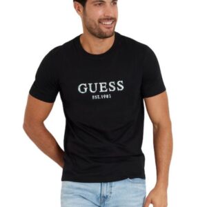 Guess Ανδρικό T-shirt Κοντομάνικο Mαύρη