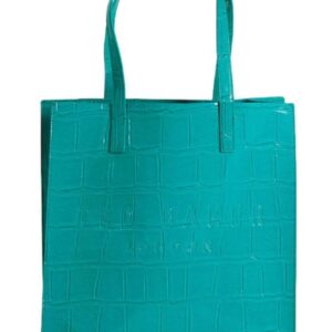 Ted Baker Croccon Γυναικεία Τσάντα Ώμου Shopper Πετρόλ