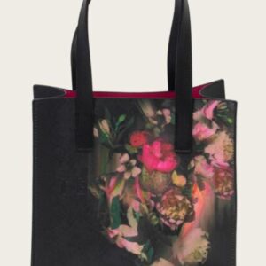 Ted Baker Γυναικεία Τσάντα Ώμου Μαύρη με Σχέδιο Floral