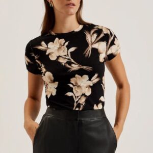 Ted Baker Γυναικείο T-shirt Floral Mαύρο