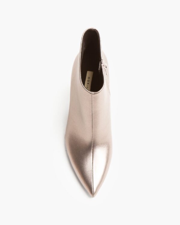 Corina Eco Leather Ασημί Μυτερό Μποτάκι - Image 3