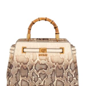 Guess Sibel python-print Τσάντα Χειρός/Ώμου Μπεζ/Καφέ