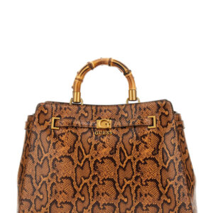 Guess Τσάντα Χειρός Sibel Python Print Καφέ