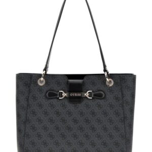 Guess Τσάντα Shopper Nolana με 4g Γκρί με Μαύρο Λογότυπο