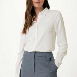 Mexx Μακρυμάνικο Γυναικείο Πουκάμισο Off White
