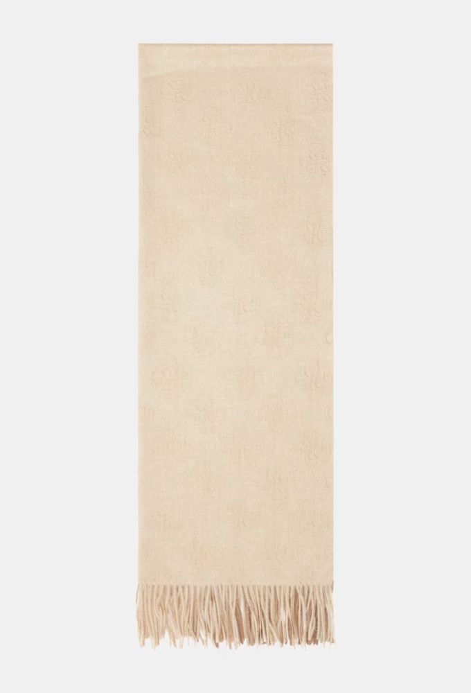 Guess Γυναικείο Κασκόλ Silene Μπεζ/Καφέ με Λογότυπο 4g