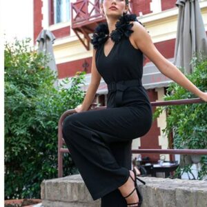 Le Vertige Γυναικεία Ολόσωμη Mαύρη Φόρμα Μονόχρωμη
