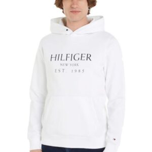 Tommy Hilfiger Ανδρικό Φούτερ Λευκό με Κουκούλα