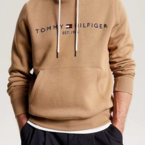 Tommy Hilfiger Ανδρικό Φούτερ με Κουκούλα και Τσέπες Μπεζ