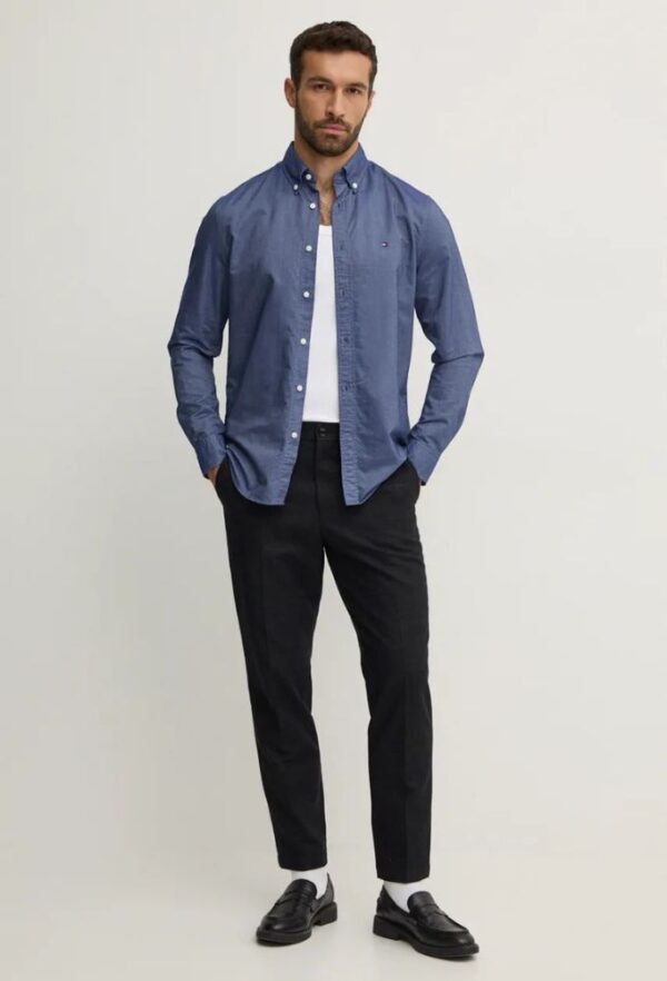Tommy Hilfiger Aνδρικό Πουκάμισο Ναυτικό Μπλε - Image 3