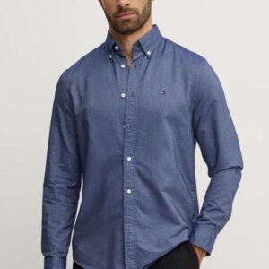Tommy Hilfiger Aνδρικό Πουκάμισο Ναυτικό Μπλε