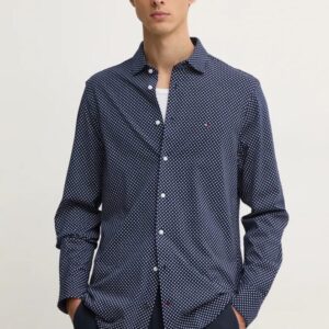 Tommy Hilfiger Aνδρικό  Slim Fit Μπλε Εμπριμέ Πουκάμισο