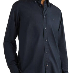 Tommy Hilfiger Aνδρικό Μαύρο Ποπλίνα πουκάμισο  FLEX POPLIN