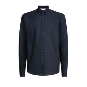 Tommy Hilfiger Aνδρικό Σκούρο Μπλέ  Ποπλίνα πουκάμισο  FLEX POPLIN