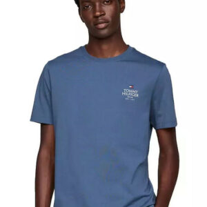 Tommy Hilfiger Ανδρικό Μπλέ Ανοιχτό T- Shirt Με Λαιμόκοψη