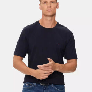 Tommy Hilfiger Ανδρικό Μπλέ T- Shirt Με Λαιμόκοψη