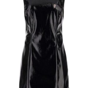 Guess Laurie Vinyl Mini Mαύρο Φόρεμα