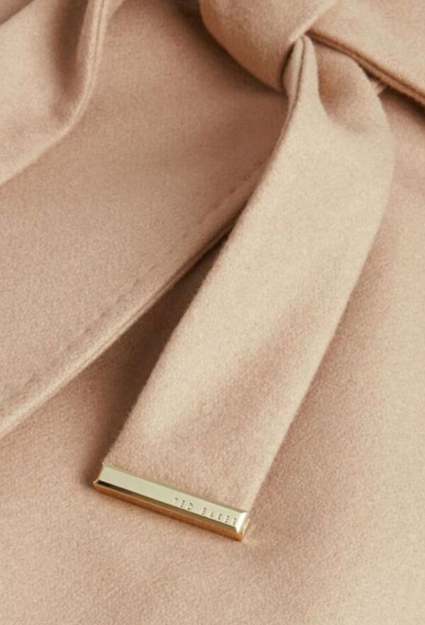 Ted Baker Μάλλινο Γυναικείο Camel Παλτό με Ζώνη - Image 4