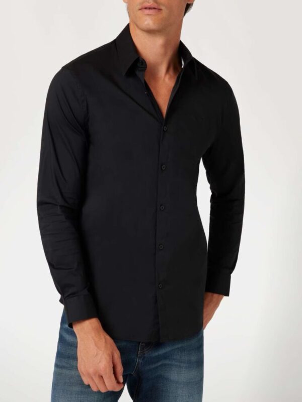 Guess Ανδρικό Slim Fit Μαύρο Πουκάμισο - Image 4