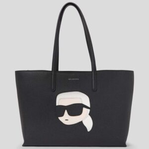 Karl Lagerfeld Μαύρη Δερμάτινη Τσάντα ώμου