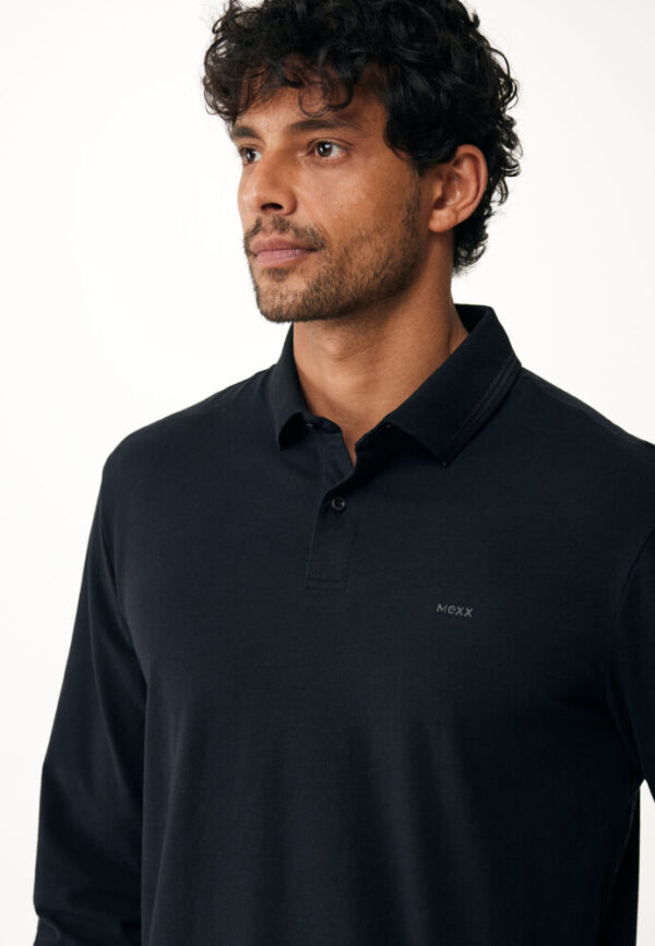 Mexx Polo Μπλούζα Mονόχρωμη Μαύρο - Image 4