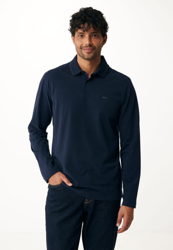 Mexx Polo Μπλούζα Mονόχρωμη Μπλέ Σκούρο