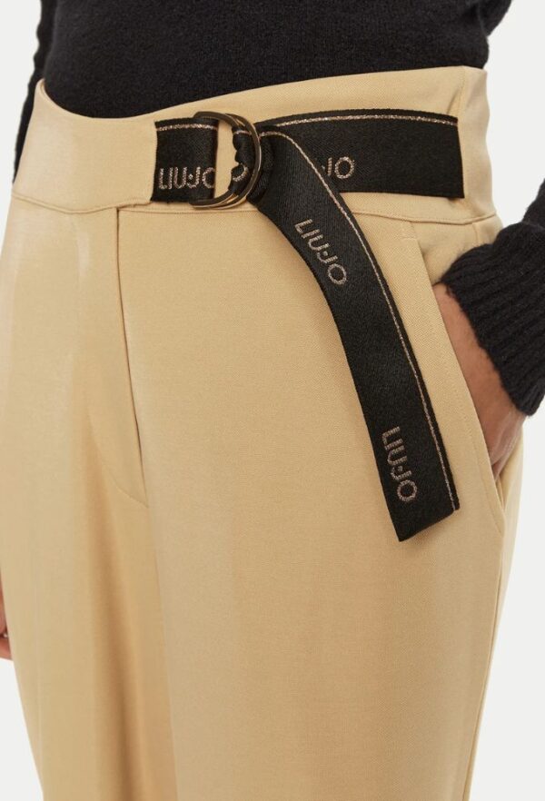 Liu Jo Παντελόνι Υφασμάτινο Μπεζ Regular Fit - Image 4