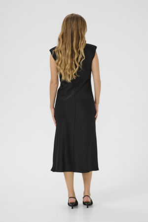Kaffe KApristina Mαύρο Maxi Φόρεμα Τύπου Σατέν - Image 2