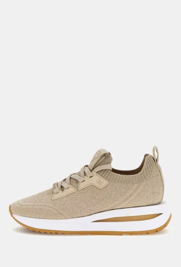 Guess Sneakers Πλεκτό Running Esti Μπεζ Χρυσό - Image 2