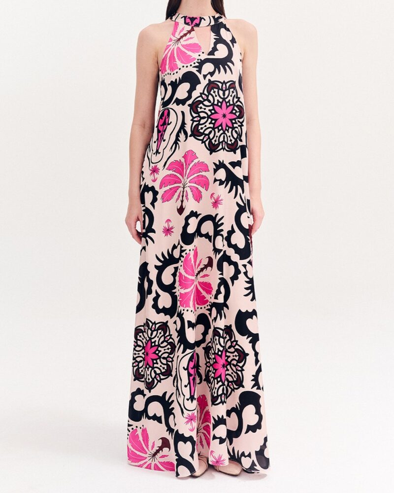 Forel Φόρεμα Floral με Παρτούς Ώμους