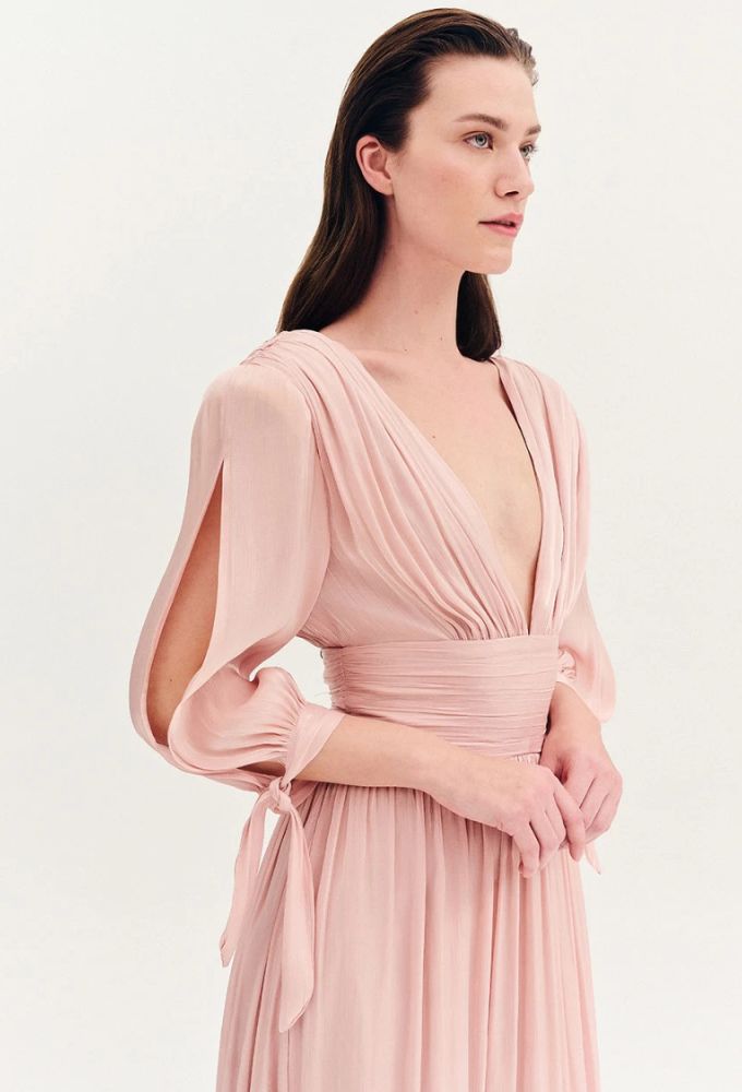 Forel Φόρεμα Satin Aμπιγιέ Ροζ - Image 3