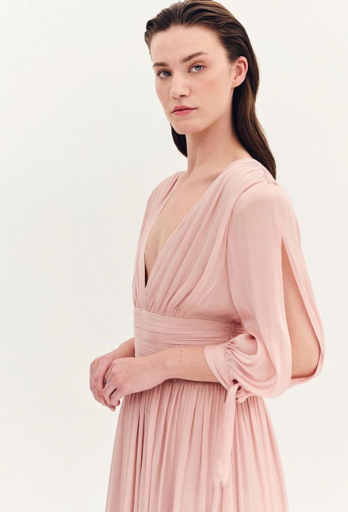 Forel Φόρεμα Satin Aμπιγιέ Ροζ - Image 4