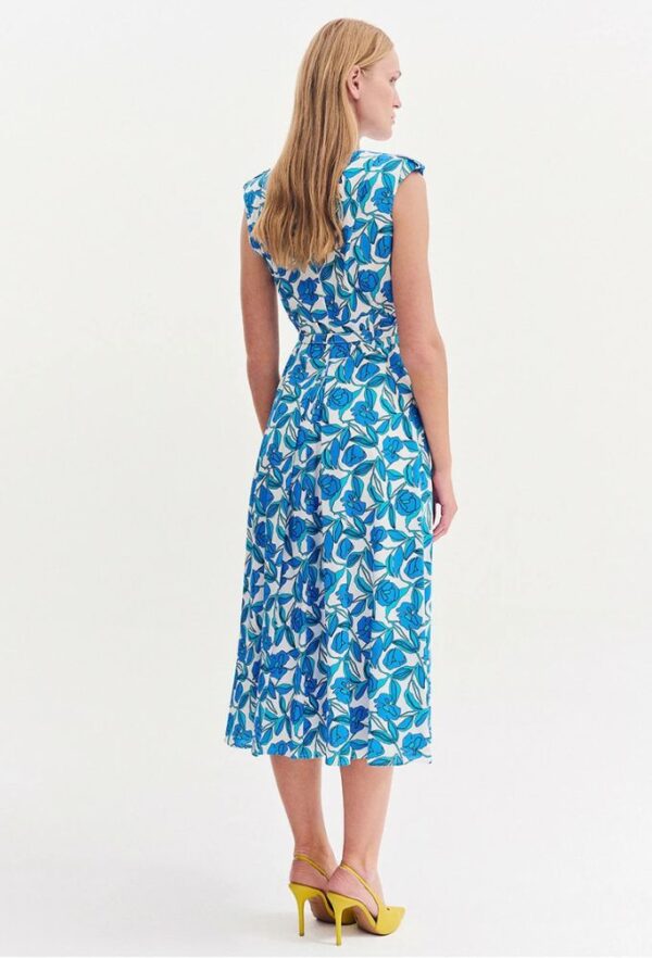 Forel Φόρεμα Floral Midi Λευκό-Γαλάζιο - Image 2