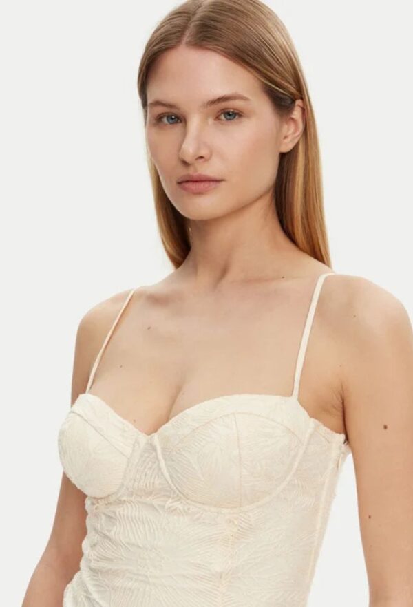 Guess Φόρεμα Kοκτέιλ Μπεζ Regular Fit - Image 4