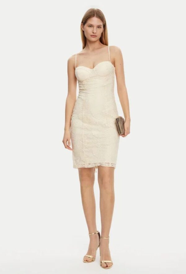 Guess Φόρεμα Kοκτέιλ Μπεζ Regular Fit - Image 3