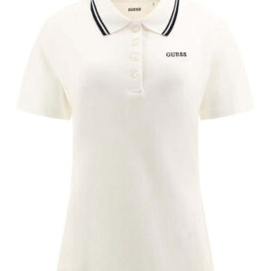 Guess Γυναικεία Polo Μπλούζα Κοντομάνικη Λευκή